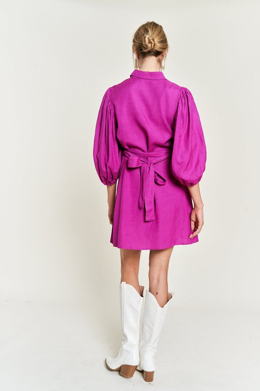 Kailee Half sleeve belted dress