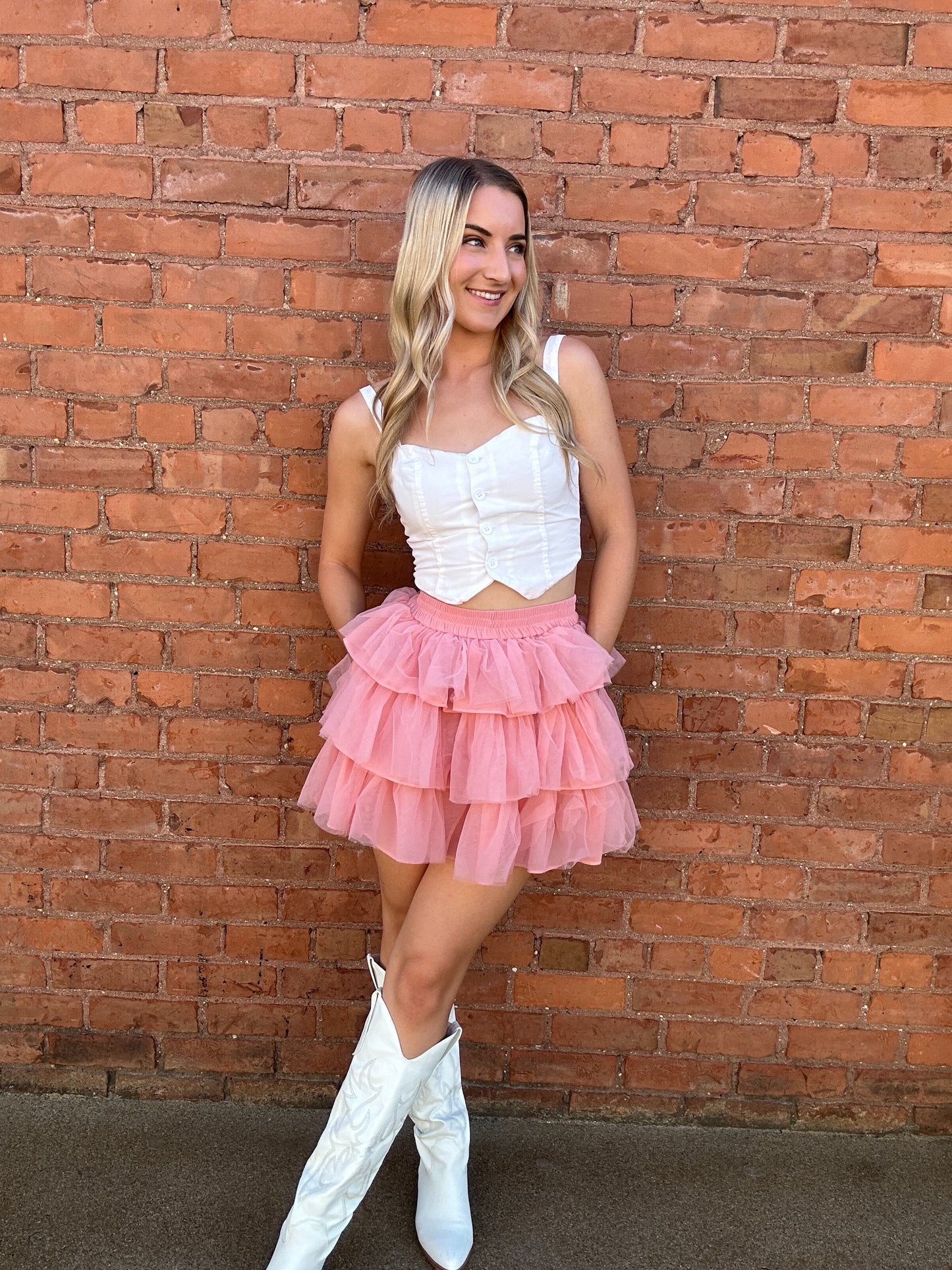 Mallory Mesh Tiered Skirt