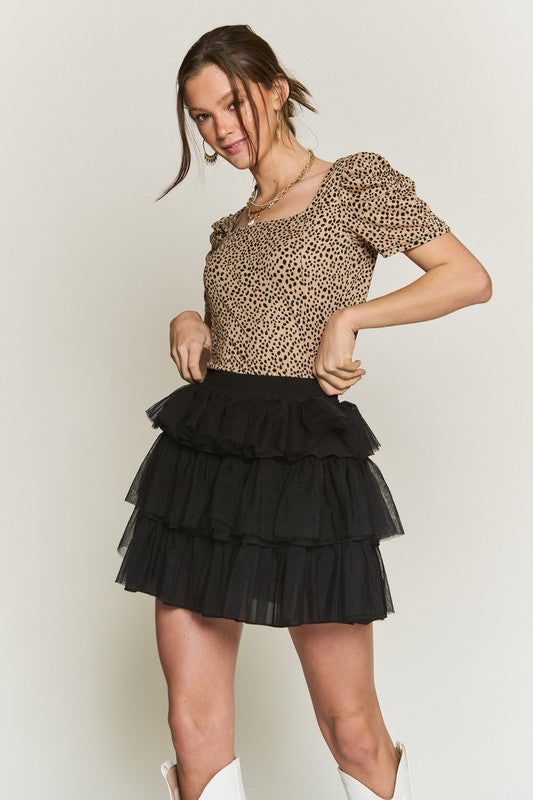 Mallory Mesh Tiered Skirt