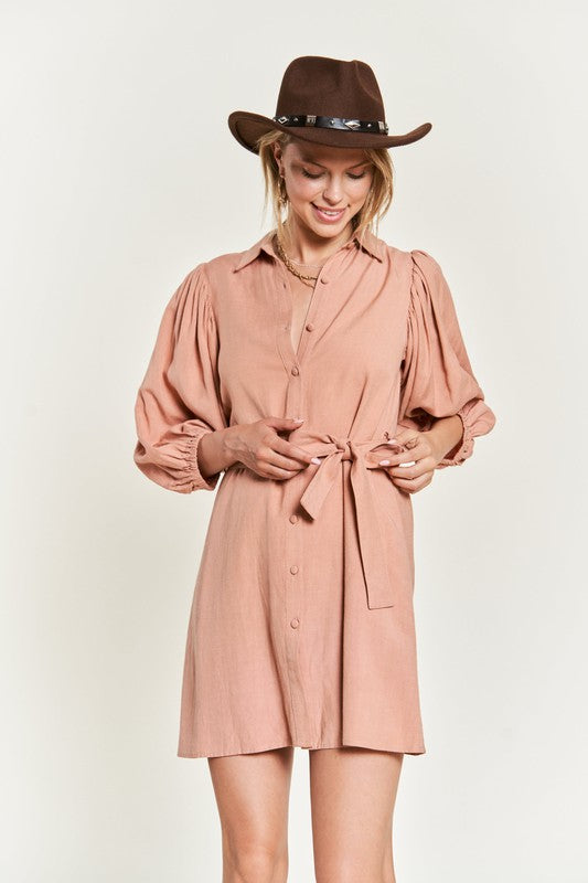 Kailee Half sleeve belted dress