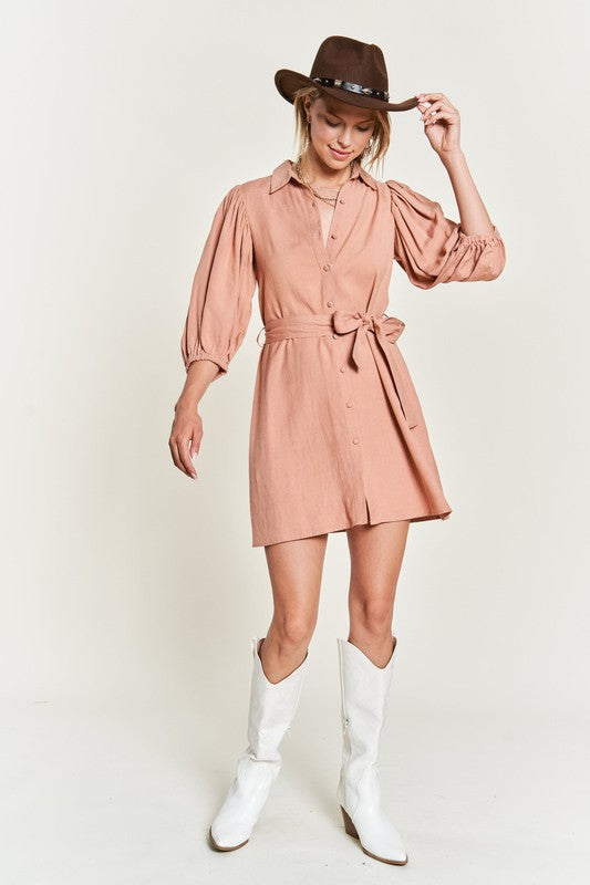 Kailee Half sleeve belted dress